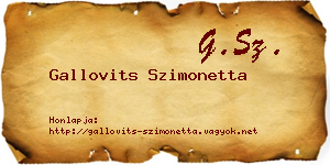Gallovits Szimonetta névjegykártya
